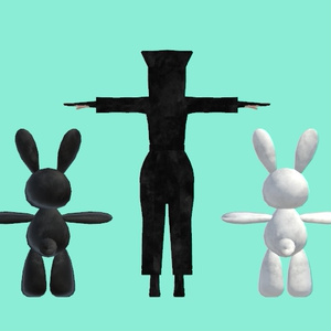 【VRChat向け】オリジナル3Dアバター「人形操者黒衣 & ウサグルミ」/「Kurogo Marionetter & Marionet Usagurumi」 缩略图 7