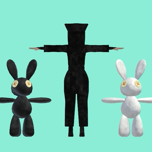 【VRChat向け】オリジナル3Dアバター「人形操者黒衣 & ウサグルミ」/「Kurogo Marionetter & Marionet Usagurumi」 缩略图 5