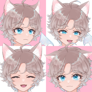 限定1点　LIVE2Dモデル　猫耳+小悪魔の少年　vtubestudio対応　【vtuber】