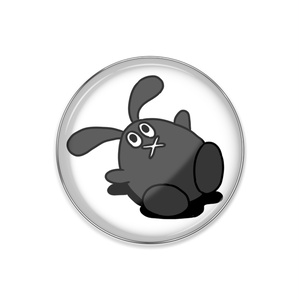 黒ウサ　ピンバッジA