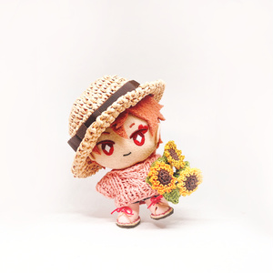 ぬい服｜10cm｜ひまわりのサロペットセット（帽子・ポシェット