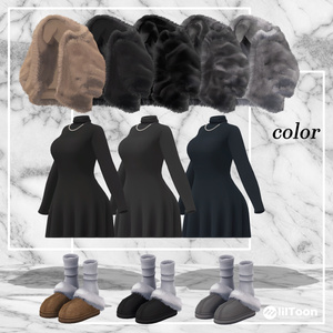 【14アバター対応】Unisex Oversize Fur Outfit【VRChat想定・MA対応】 缩略图 5