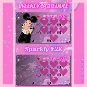 Sparkly Y2K Weekly Stream Schedule Template 2