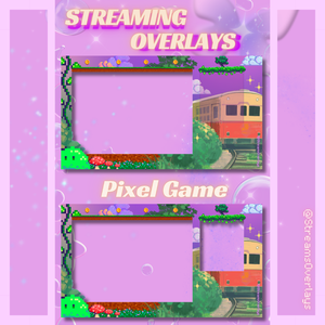 【配信画面】ドット絵 ゲーム配信レイアウト 全2種 / Pixel Game Stream Overlay (2 layouts)【Vtuber/配信素材】