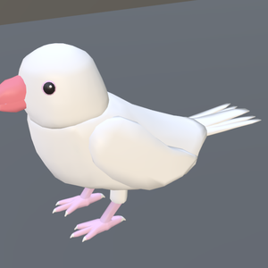 【VRChat】文鳥(白)【3Dモデル】