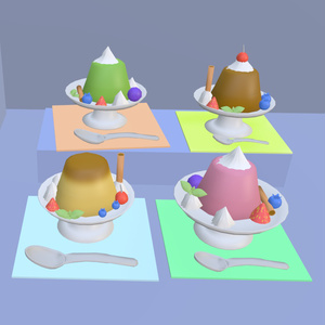 VRChat] Pudding & Pudding a la mode [3D model