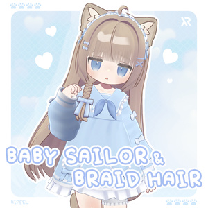 【3Dモデル】Baby Sailor & Braid Hair / キプフェル