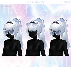 【3Dモデル】Butterfly Ponytail Hair (18 Avatar) 缩略图 16