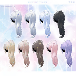 【3Dモデル】Butterfly Ponytail Hair (18 Avatar) 缩略图 18