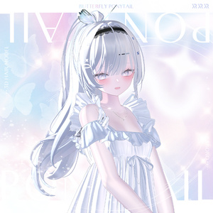 【3Dモデル】Butterfly Ponytail Hair (18 Avatar) 缩略图 3