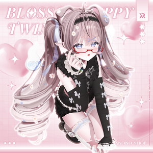 【3Dモデル】Blossom Puppy TwinHair (17 Avatar)
