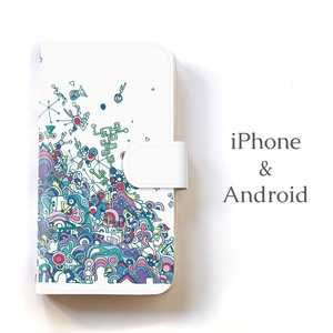 【送料無料】マーブル 手帳型スマホケース