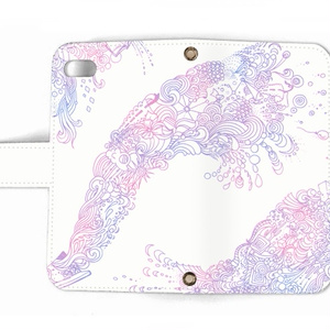 【送料無料】あふれる感情 ホワイト 手帳型iPhoneケース