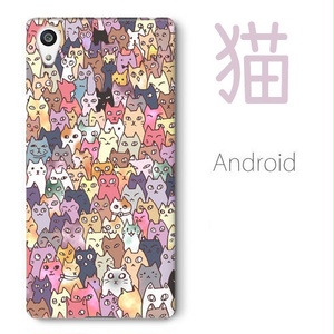 【送料無料】にゃんこ大集合 Androidスマホケース（ハードケース全面プリント）