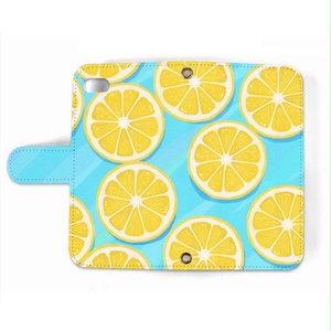 【送料無料】水の上のレモン　手帳型iPhoneケース