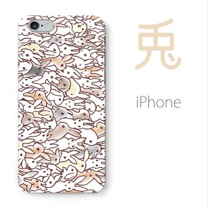 【送料無料】うさぴょん大集合 iPhoneケース（ハードケース全面プリント）