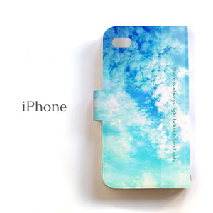 【送料無料】雲の向こうはいつも青空 手帳型iPhoneケース