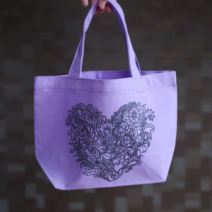 【即発送・送料無料】Blooming Love 紫色トートバッグ Sサイズ