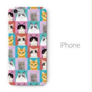 【送料無料】CATSタイル iPhoneケース（ハードケース全面プリント）
