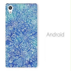 【送料無料】ツナガル Androidスマホケースblue（ハードケース全面プリント）