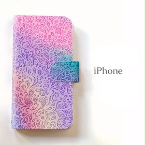 孔雀の羽根 手帳型iPhoneケース