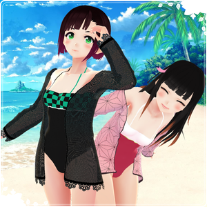 【VRoid】 Demon Slayer Swimsuit Set