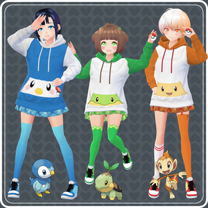 【VRoid】 Pokémon Diamond and Pearl Hoodies Set 