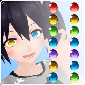 【VRoid】 Chubby Cat Eyes Set 