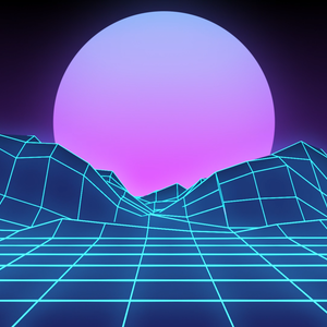 Retro Wireframe Landscape