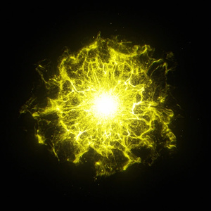 Particle Yellow Energy Wave