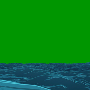 Anime Ocean Waves Loop Green Screen 2