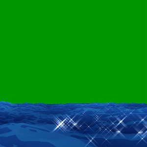 Anime Ocean Waves Loop Green Screen 6