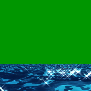 Anime Ocean Waves Loop Green Screen 7