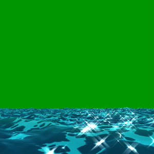 Anime Ocean Waves Loop Green Screen 8