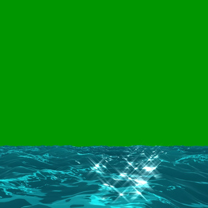 Anime Ocean Waves Loop Green Screen 9