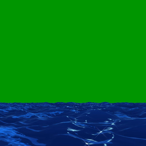 Anime Ocean Waves Loop Green Screen 10