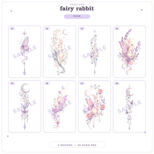 【VRC向け/Free有り】Fairy Rabbit Tattoo pack 8種.２K+４K 缩略图 6