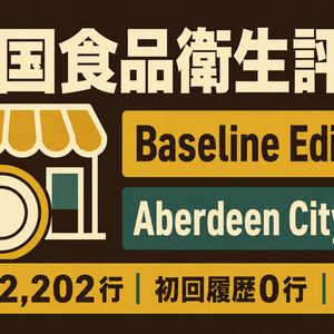 英国食品衛生評価 変更履歴 Baseline Edition｜Aberdeen City・CSV