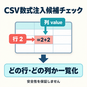 CSV数式注入候補チェック｜検出・アポストロフィ付加