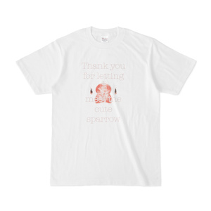 A message T-shirt featuring a cute Java sparrow's face.