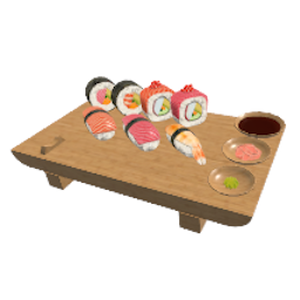 Sushi tray VRChat world asset