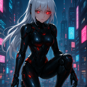 AI美少女バトルスライドショー「サイボーグ少女覚醒」全16枚セット