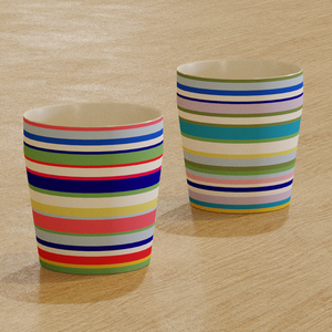 カップ2種／2 Types of Striped Cups