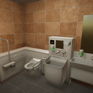 【3D 背景】多目的トイレ【Unity UniversalRP用】