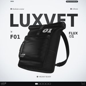 Luxvet Flux 01 ロールトップバックパック | Modular Avatar対応 | liltoon対応 | フルRGB | 20シェイプキー