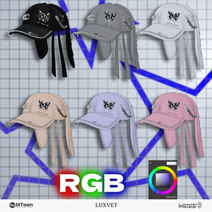 🐰 Bunny Cap（バニーキャップ）| テックウェア ベースボールキャップ | フルRGB対応 | PhysBones・シェイプキー搭載 | lilToon・Modular Avatar対応 缩略图 6