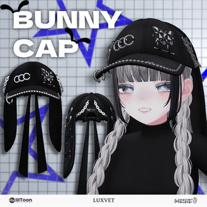 🐰 Bunny Cap（バニーキャップ）| テックウェア ベースボールキャップ | フルRGB対応 | PhysBones・シェイプキー搭載 | lilToon・Modular Avatar対応