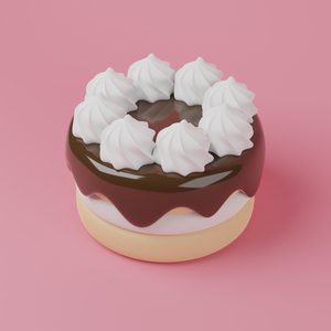 チョコケーキ/3Dモデル/blenderデータ