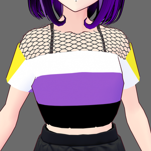 VRoid Nonbinary/Enby Fishnet Crop-top