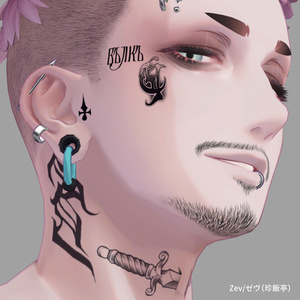 お髭テクスチャ３種セット＋無精髭【伊依（Iyori）／ゼヴ（Zev）対応】【VRC想定／#kontohboh_vrc 】 缩略图 3